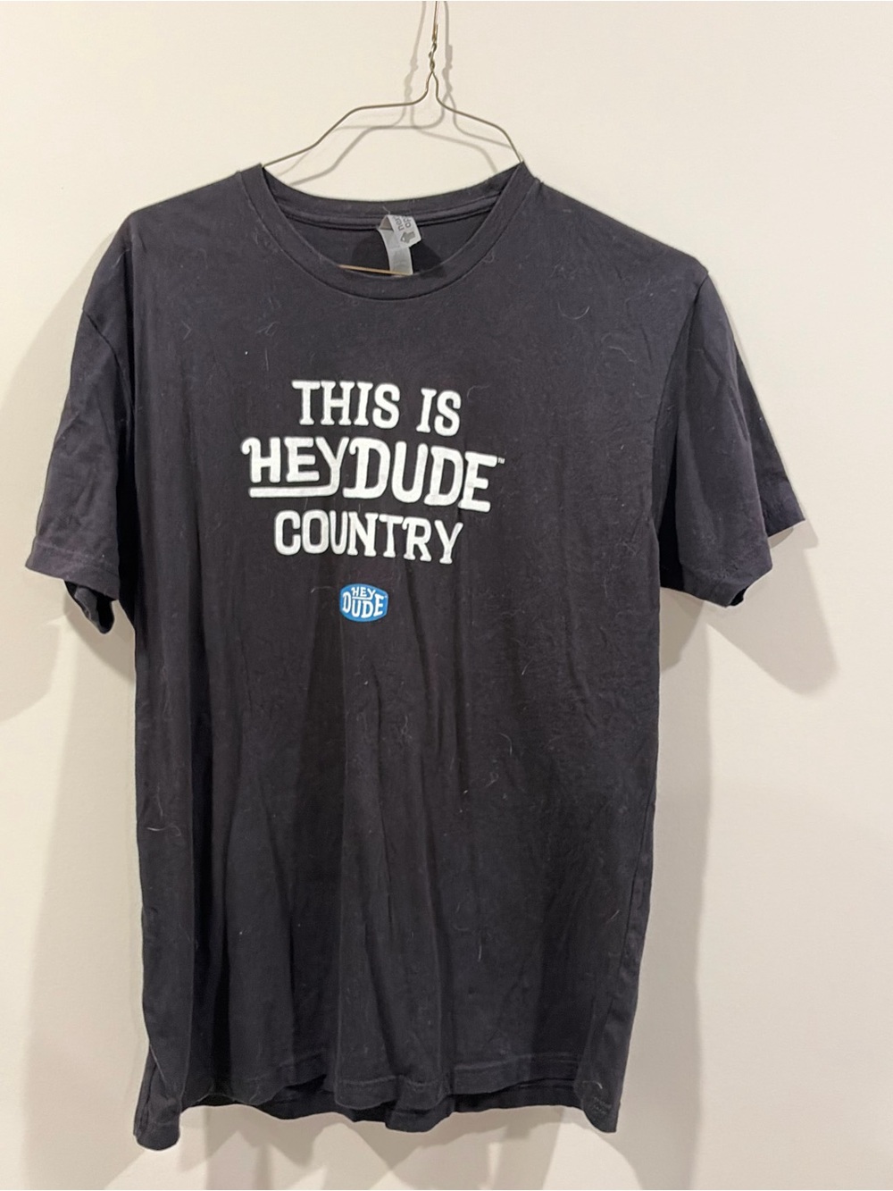 Next Level Apparel Black Tee with White 'This Is HeyDude Country' Graphic